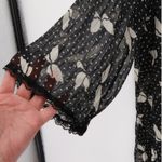 Vintage Claudia Richard Black Sheer Butterfly Print Button Top Fairy Y2K Size PM Photo 2