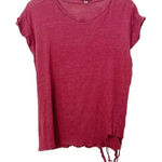 IRO  Scoop Neck Distressed Linen‎ Tee in brick Photo 0