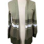 Green striped cotton open cardigan Size M Photo 0