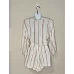 Elan  Long Sleeve Faux Wrap Romper White/Pink/Yellow Size Small EUC!!! Photo 2