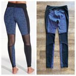 Calia by Carrie Calia Carried Underwood Leggings Blue Black Jacquard Mesh Workout Gym Photo 3