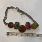 Chico's Chico’s Multicolored Speckled Stones Metal Necklace Three Chains Lobster Clasp Photo 5