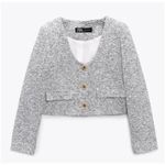 ZARA NWT GOLD BUTTON TEXTURED BLAZER Size S Photo 0