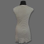 Theory  Twist Front Stripe Pima Cotton Mini Dress Size P (0) Cap Short Sleeve Photo 1