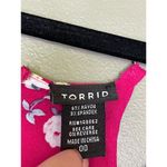 Torrid  Hot Pink Floral Print Zip Up Sleeveless Flowy Tank Top Blouse Size 00 Photo 3