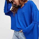 Free People  Blue Dahlia Thermal Waffle Long Sleeve Top Size XS Photo 0