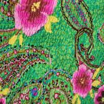 Acorn Green Pink Floral Hibiscus Smocked Beaded Tank Size Large Photo 1