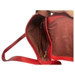 Skagen Burgundy Red Leather Suede Crossbody Purse Handbag Bag Photo 2