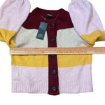 Wild Fable Multicolor Striped Balloon Sleeve Cropped Cardigan Photo 3