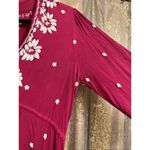 Free People Embroidered Fable Midi Dress Dolled Up Combo Dark Pink Medium Photo 4