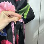 Carolina Herrera short sleeve shift dress black multi floral mini NEW small S20 Photo 7