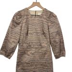 J.Crew  Collection Metallic Bronze Brocade Mini Sheath Dress 3/4 Sleeve NEW 4 Photo 1