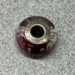 Unique Chamelia Stamped 925 Sterling Silver Purple Murano Glass Bead Charm Photo 2