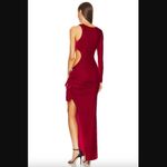 Lovers + Friends Edith Crimson Red Velvet Cut Out Long Sleeve Gown S Photo 3