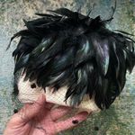 Vintage 50/60s Don Anderson wool cream hat with black ostrich feathers and veil Photo 0