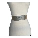 Vintage 80s Elasticized Taupe Fashion Waist Belt Size S Brown Photo 3