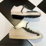 P448 Nordstrom John Wad Sherpa Fashion Sneakers White Green Gray Teddy sz 7.5-8 Photo 3