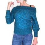 Anthropologie Sleeping On Snow Wool Blend Cableknit Puffy Sleeve Oversized Sweater Photo 9