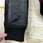 Theory Varsity Jacket Womens P Burgundy Dex Wool Leather Sleeves Academia Retro Photo 4