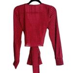 Urban Outfitters red gingham wrap front top Size medium Photo 1