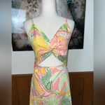 Super Cute New Kenny Flowers Hawaiian Floral MIDI Dress! Pink Size M Photo 2