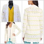 O'Neill O’Neill Open Knit Cardigan Loose Knit White Yellow Stripes Women’s S Beach Surf Photo 1