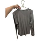 SKIMS  Size 3X Cotton Rib Long Sleeve Henley Smoke Gray Ribbed Shirt NWT Photo 2