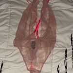 Victoria's Secret  Light Pink Lace High Neck Thong Bodysuit Photo 0