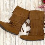 Minnetonka 3-Layer Fringe Calf Hi Suede Boot 9 Photo 9