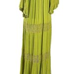 Free People Bohemian Witchy Dream On Maxi Dress Green XS NEW Crochet Gauze Fall Photo 5