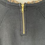 J.Crew Size L Sweatshirt Leopard Ruffleneck Pullover Woven Zip Black Factory Size L Photo 6