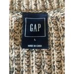 Gap  Oversized Sweater Womens L Pink Gray Open Knit Crochet Fisherman Chunky Crew Photo 7