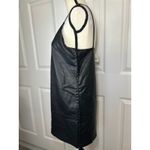 Free People NWT  Slip Into Something Black Vegan Leather Mini Dress Small Lace Up Photo 2