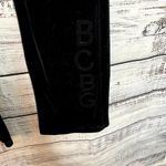 BCBGMAXAZRIA  Y2K Velour Velvet Pants Black Sequin Lettering XL Photo 1