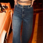 ZARA  The High Rise Marine Straight Jeans Size 12 Wide Leg Raw Hem 2553/041/400 Photo 0