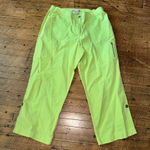 Chico's Chico’s bright yellow lightweight cargo 1.5/10 crop pants Photo 0