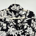 Flynn Skye NWT Large Black White Floral Blouse Made in USA Boho Rayon Top Photo 1