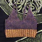 Free People sweater knit tank crop top blue brown NWOT sz small / medium Photo 0