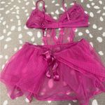 Victoria's Secret  lingerie bows Sexy Sheer Dotted Mesh Lace Babydoll coquette Photo 9