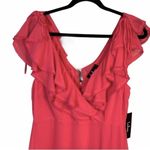 Lulus  Pink Ruffled Surplice Maxi Dress Photo 4