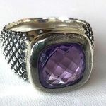 MICHAEL DAWKINS Starry Night Faceted Purple Amethyst Sterling Silver Ring Sz 9 Photo 7