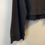 Anthropologie Guest Editor Sweatshirt Black Cropped Lace Trim Oversized Top Sz M EUC Photo 4