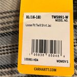 Carhartt  Women’s Cream Blue Loose Fit Twill Plaid Shirt Size XL NEW with Tags Photo 12