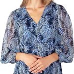 Joie  Parisian Paisley Long Sleeve Tiered Midi Maxi Dress Blue Floral NWT XXL Photo 3