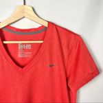 Nike Dri-Fit Red V-Neck Short Sleeve Athletic Running Top M Photo 15