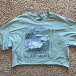 Trust the Universe Green Monet Artwork‎ Quote Cropped Graphic Crewneck Tshirt L Size L Photo 0