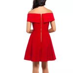 XScape  Red Off The Shoulder Fit & Flare Mini Formal Dress Women’s Sz 10 Photo 1