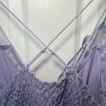 Free People  Adella Slip Lilac Lace Trim Mini Dress Spaghetti Straps Ruffle Hem S Photo 5