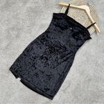 Buffbunny Collection Frozen Mini Dress Crush Velvet Sleeveless Slit in Black S Photo 4