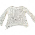 POL  Ivory Crochet Mesh Knit Top sz m/l Photo 0